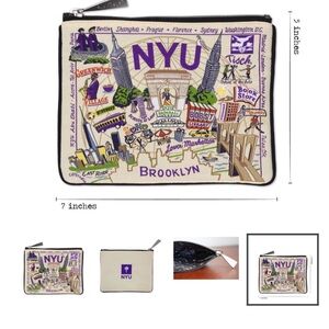 NYU Illustrated Multicolor Clutch Wristlet